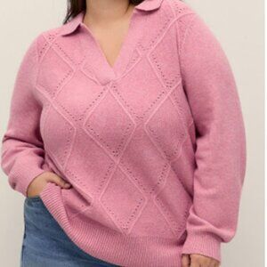 pennigtons Responsible, Polo Sweater with Argyle Stitch- 1xlarge